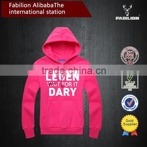 Fashion Loose Kangaroo Pocket Custom Wholesale for Bright Letters Printed Hoodies photo-5