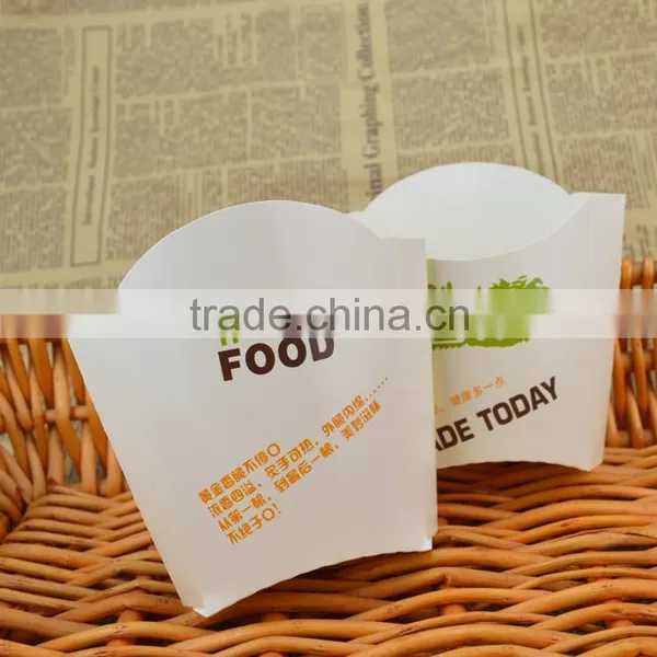 Food Grade White Paper Card French Fries Box,fried Food Packaging Box photo-3