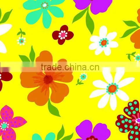 Polyester Floral Printed Taffeta Fabric Textile
