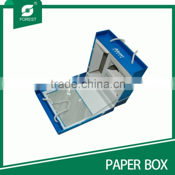 NEW DESIGN BLUE CARDBOARD CORRUGATED CARTON BOX FOR PERSONAL CARE PACKAGING WITH HANDLES photo-5