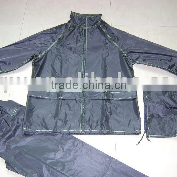 Qiaowei OEM Hot Sale Unisex Navy PVC Waterproof Rainsuit