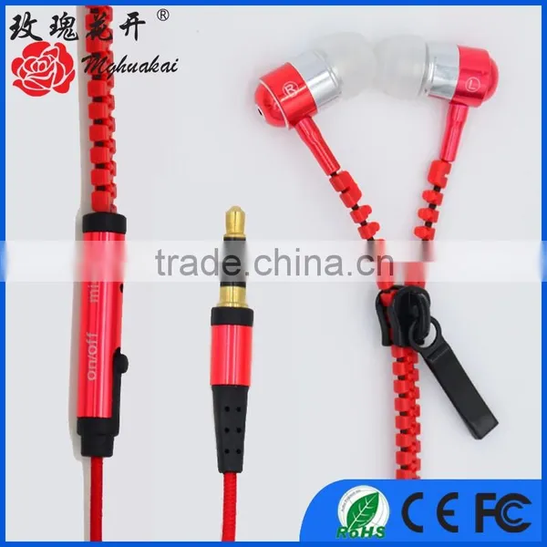 Hot 2016 Fashion Cute Cheap Headphone With Mic Zipper Headphone Cheap Headphone USD1 photo-4