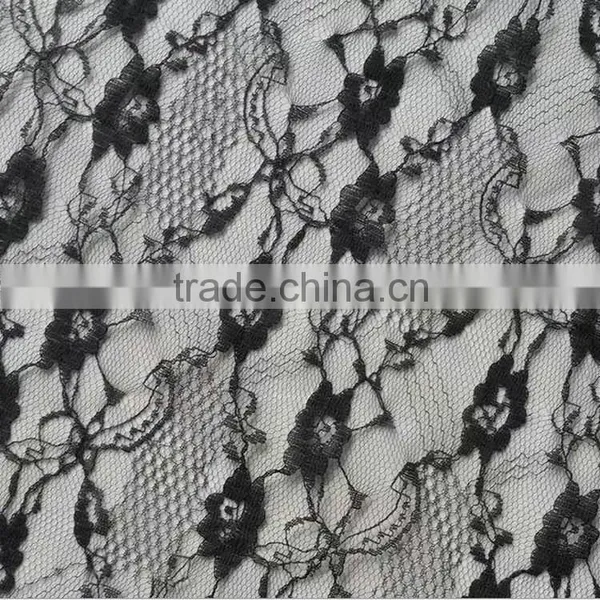 Polyester Knit Lace Fabric Inelastic Lace for Underwear Lady Dresses photo-2