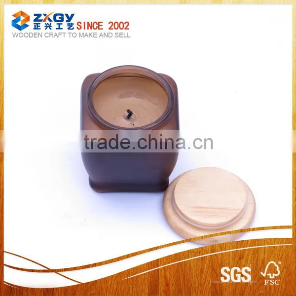 Wooden Lid Scented Soy Candle for Decoration;wood Candle Lid photo-2
