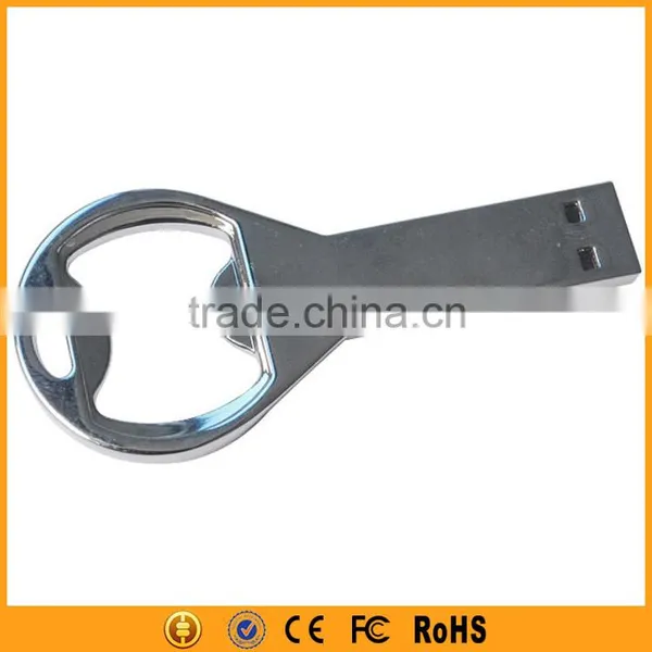 High Quality Promotional Silver Metal USB Flash Drive Bottle Opener photo-4
