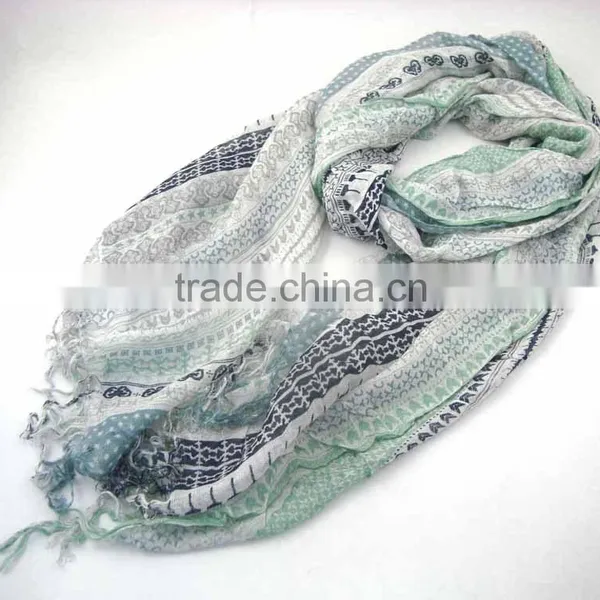 WLHH630 (35) 100% Polyester Lightly Summer Mint Green Scarf Hangzhou