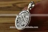 Silver 925 Oval Pendant Icon of St. Mary. Russian Style. Burnished Silver photo-3