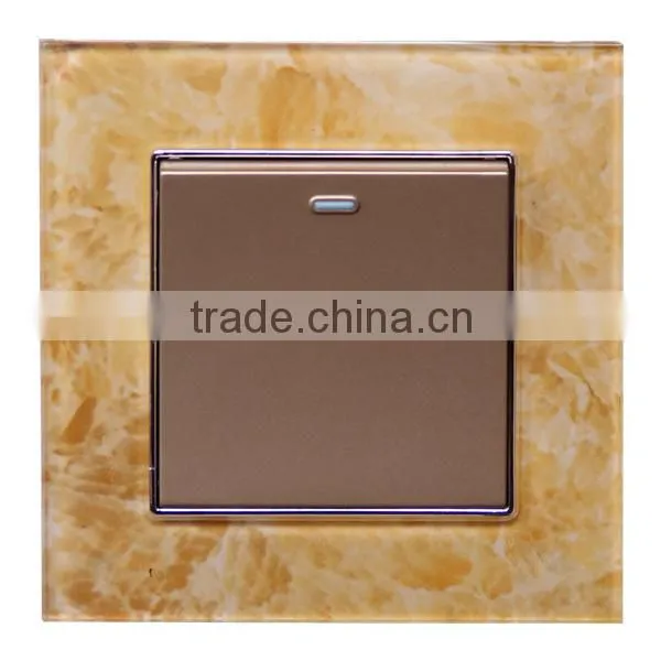 1 Gang Turn on off Button Switch With Crystal Pattern Face photo-3