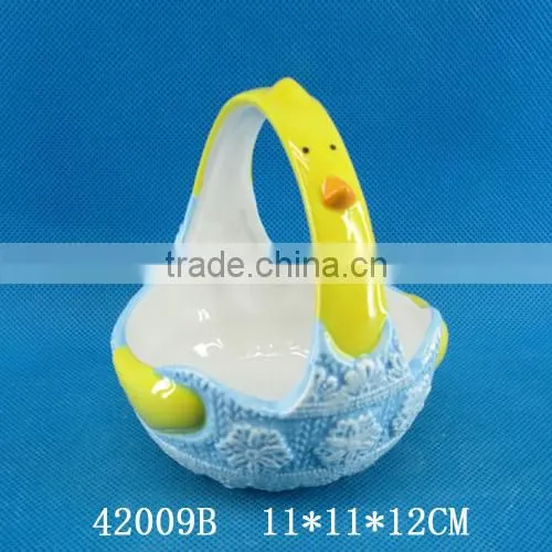 Creative Cock Figurine Ceramic Storage Basket for Kitchen photo-4