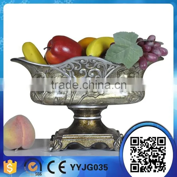 Mannufacturer Factory Price Poly Resin Decorative Fruit Bowl