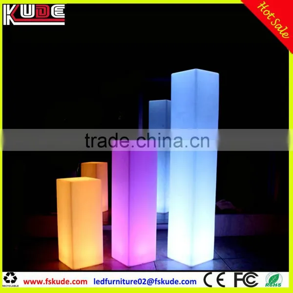 Outdoor color changing led lighted columns decorative plastic square columns led decorative lighted columns