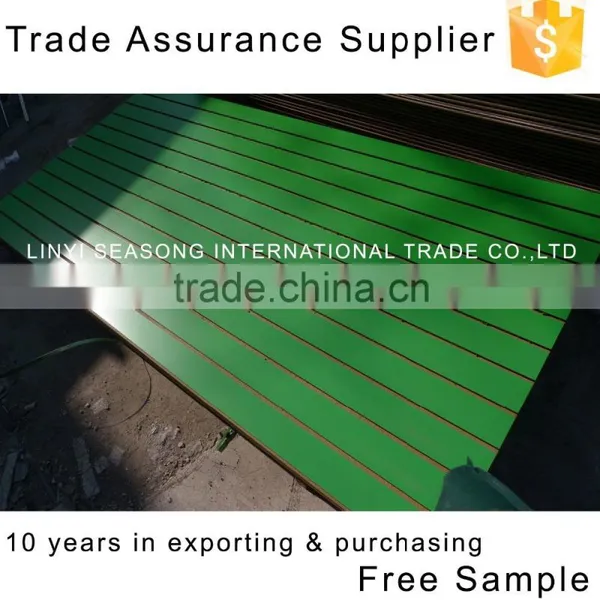 Linyi 1220*2440*18mm Red Breen Blue White Melamine Mdf Slat Wall Panel