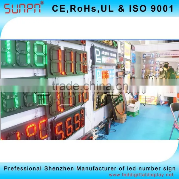 Thai Outdoor 7 Segment Led Digital Display Clock Sign 15"