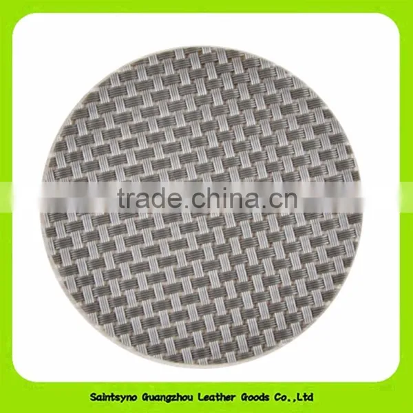 10cm Diameter Round Set of 6 PU Leather Cup Coaster 16028 photo-5