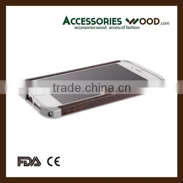 New Design Metal Bumper Case+wood Mobile Phone Case for Phone 6 photo-3