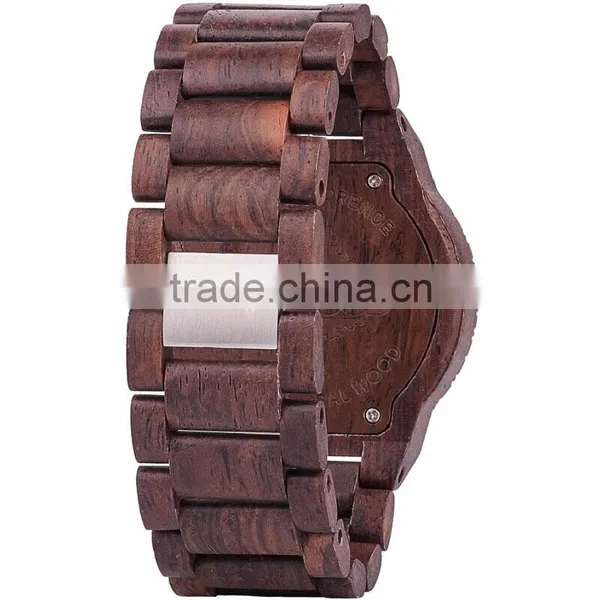 Man Wooden Watch Skin Gray Wooden Case Even Strap / Japan's Six-Pin With A Calendar Movement photo-3