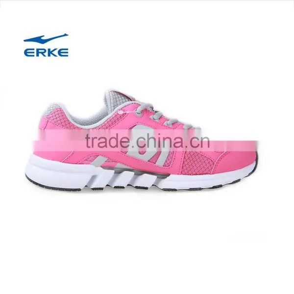 ERKE Women Breathable Running Shoes Fashion PU+mesh Upper MD+ Rubber Outsole Sneakers for Lady Lace up photo-4