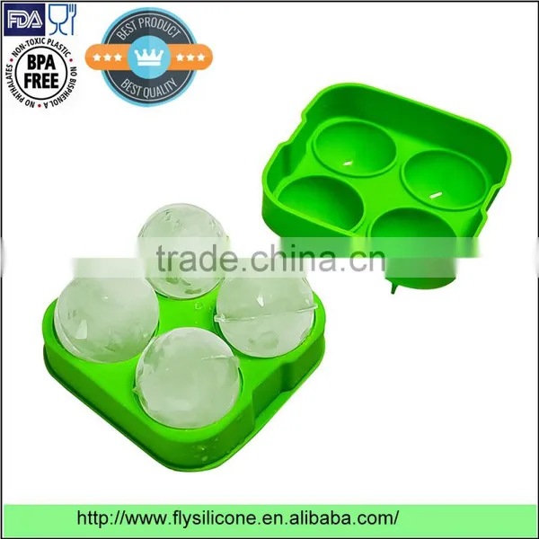 OEM Factory Price Novelty Silicone Ice Sphere Mold With 4*6.5cm Ball Capacity