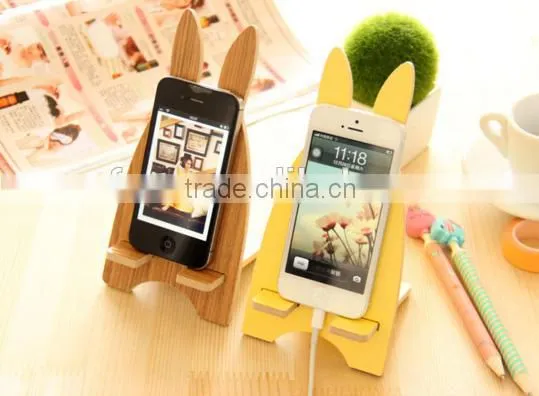 Good Design Universal Wooden Cute Rabbit Cell Phone Holder Desktop Stander Bracket photo-4