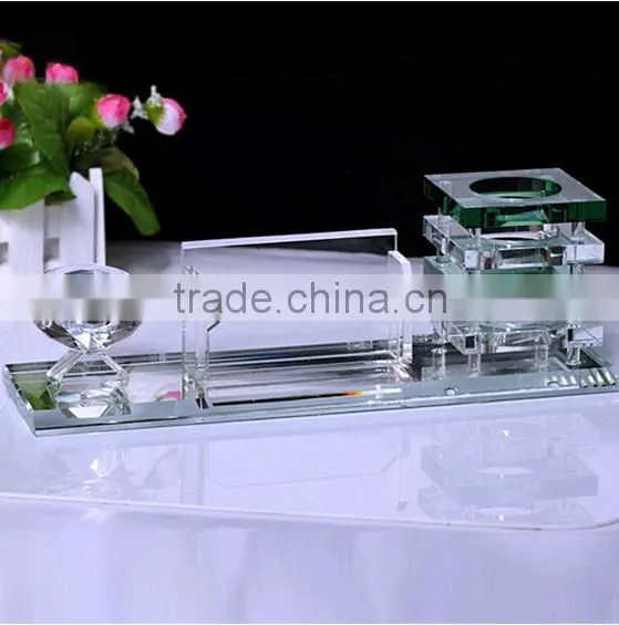 Transparent Fancy Popular Sale Crystal Office Set photo-3