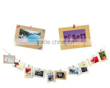 10 Pcs Hanging Paper Frame Photo Album String Art Clips Rope Pictures Wall Decor photo-6