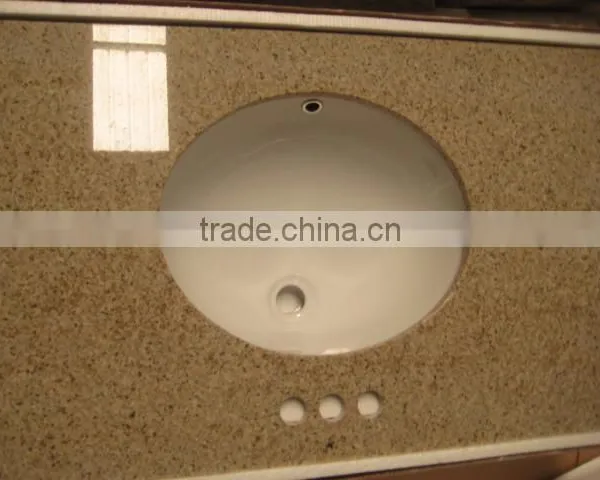 PROMOTION PRICE!Chinese Gloden Yellow G682 Vanity Top With Single Under Mount Sink In Stock photo-2
