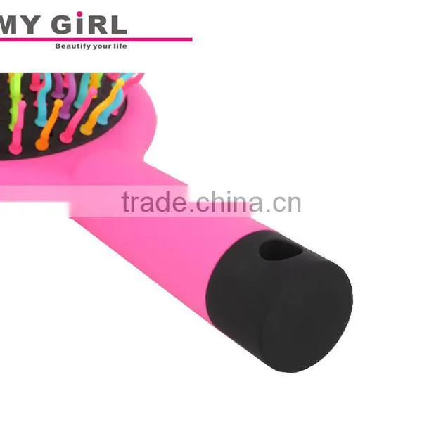 My Girl 2016 Portable Mirror Rainbow Hairbrush Plastic Hair Comb With Hand photo-3