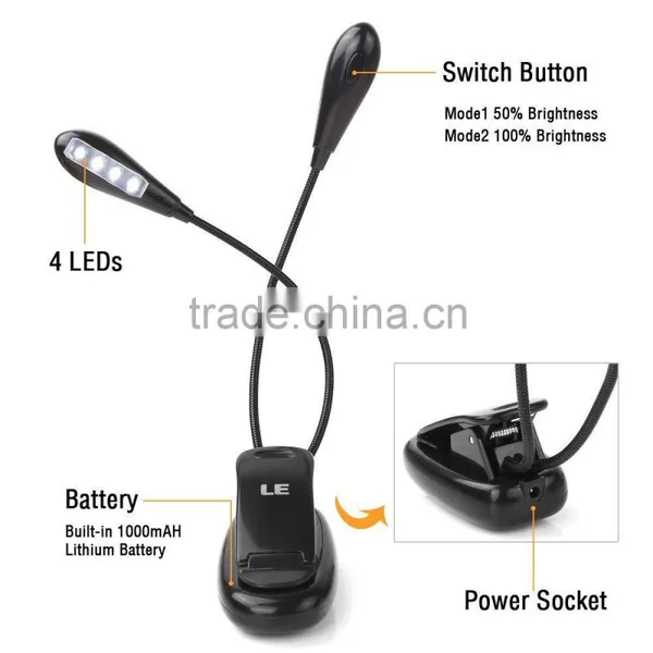 Portable Book Reading Lamp With Dual Head and 8 LED Flexible Book Light Best Suited For Bed Reading BBQ Grilling Desk Travel photo-3