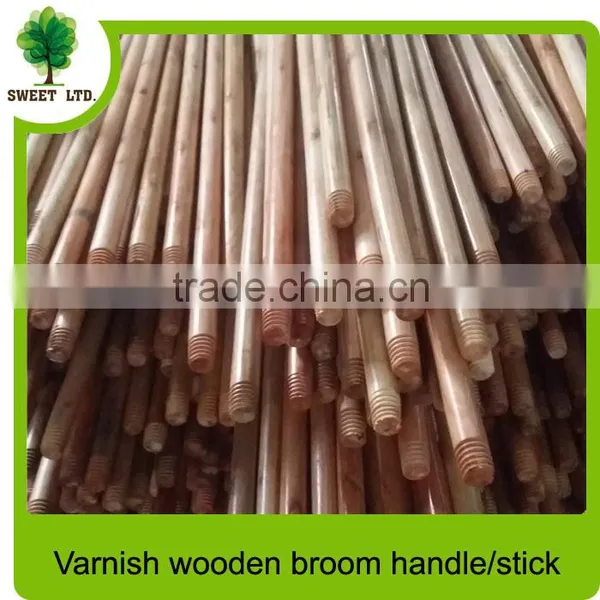 Varnished Wood Broom Stick With Sticker From China Factory photo-3