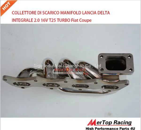 Mertop Race Full SS304 T25 TURBO FLANGE 38mm OD COLLETTORE DI SCARICO MANIFOLD FOR LANCIA DELTA INTEGRALE 2.0 16V Fiat photo-5