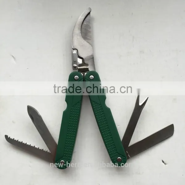 5 IN 1 MULTI GARDEN TOOLS PRUNING SNIPPER TRIMMER BUSHES GARDENING WITH POUCH photo-2