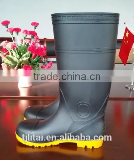 Classical Wellington Boots With Black Yellow ,safety Boots,pvc Shoes photo-3