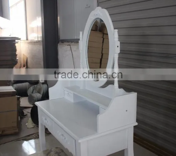 European Style White Wooden Dressing Table With Stool/K/D Dresser/modern Style Dressing Table photo-5