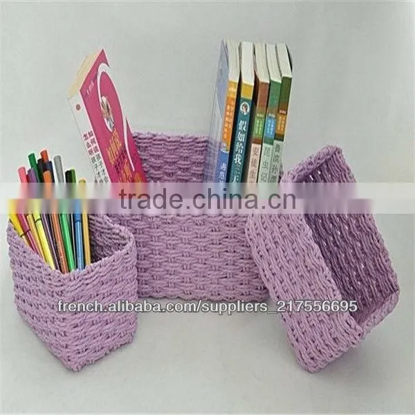 New Style Easy Baskets Small Wicker Box Cosmetic Boxes Wit Fabric Lining photo-2