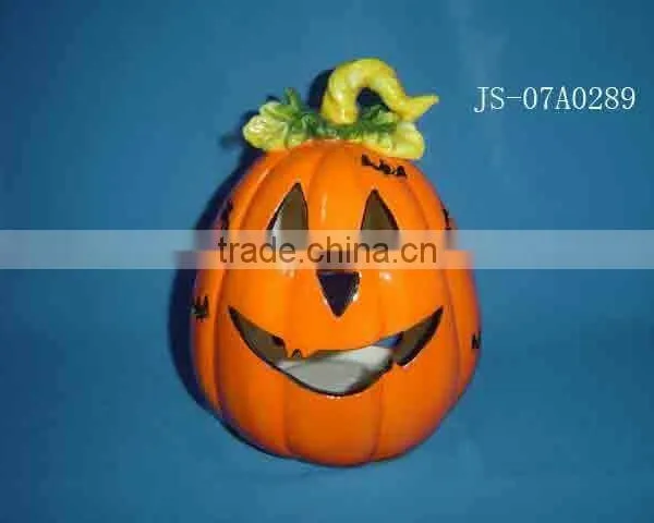 Ceramic Pumpkin Candle Holder/ Halloween Pumpkin