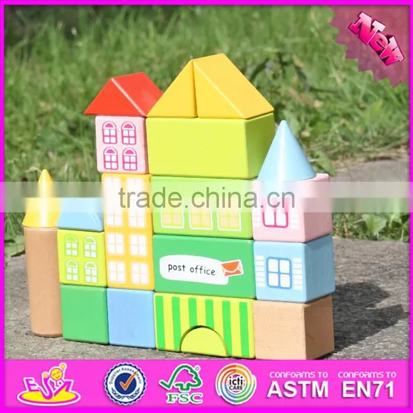 2017 New Design 20 Pieces Model Buildings Kids Wooden Toy Blocks W13A121 photo-3