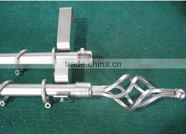 Satin Nickle Metal Curtain Rod With Popular Finals With Best Quality photo-2