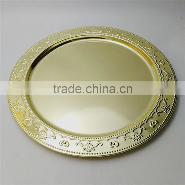 Cheap Wholesale Wedding Gold Silver Beaded Charger Plates photo-3
