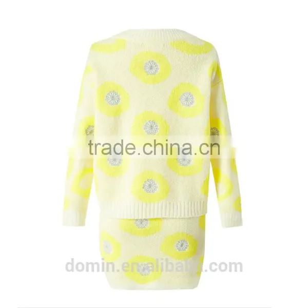 Wholesale New Design Long Sleeve Blouse Top And Skirt 2pcs Co-ord Set photo-2