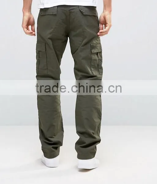 High Quality Best Price Custom Guangzhou Manufacturer OEM 100% Cotton Twill Breathable Functional Green Men's Cargo Work Pants photo-2