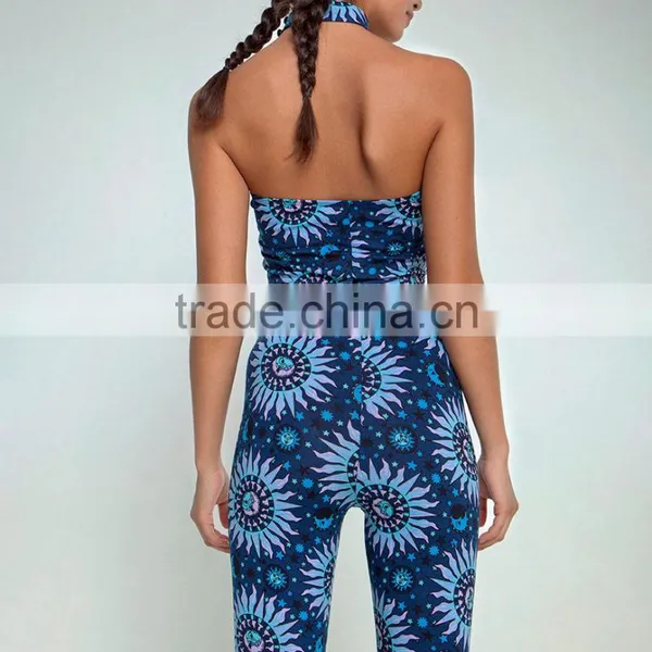 Custom 3 Pieces Leggings 90% POLYESTER 10% ELASTANE Sexy Bikini Pants Sublimation Print Summer Set photo-3