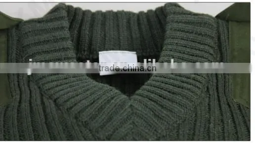 Pure Color Military Sweater Plus Size Mens Acrylic Sweater Designs photo-2