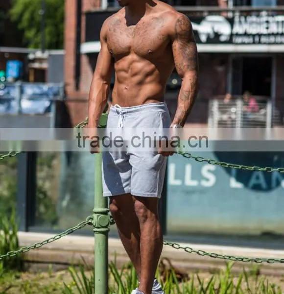 70% Cotton 30% Polyester Mens Gym Fitness Shorts Elasticated Waist With Drawstring photo-2