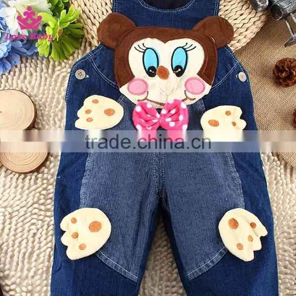 Kids Sling Denim Pants Cartoon Vest Children Trousers Fit 1-2-3T Baby Unisex photo-4