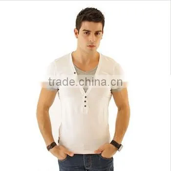 Custom Bulk V-neck Latest t Shirt Designs for Men photo-3
