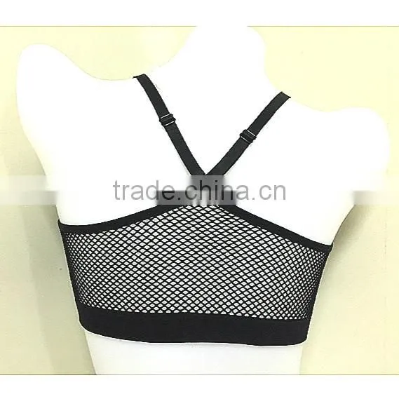 Factory Provide Seamless Hot Girls Sexy Black Grenadine Sports Bra photo-2