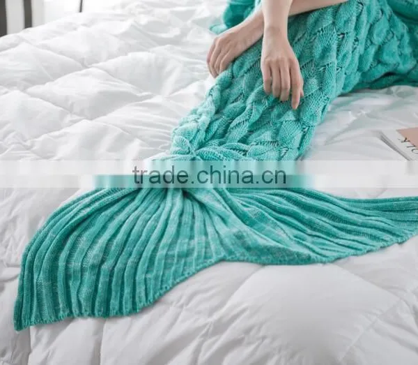 Customs Knitted Scales Mermaid Blanket Adult Mermaid Tail Blanket 90*190cm photo-2