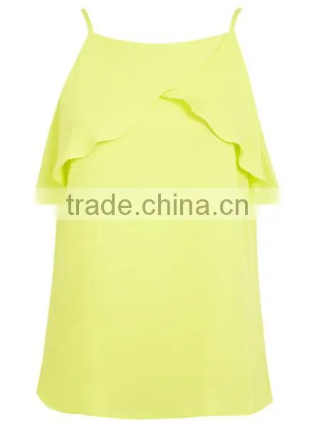 New Lime Silk Fabric Ladies One Piece Camisole