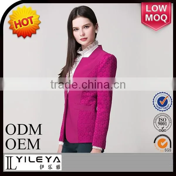 2014 Latest Design Crochet Lace Patchwork Women Business Suit Coat photo-2
