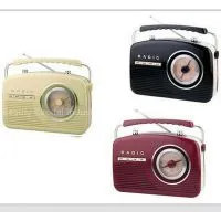 BC-140 4 Band Retro Styled Radio - Black/Beige